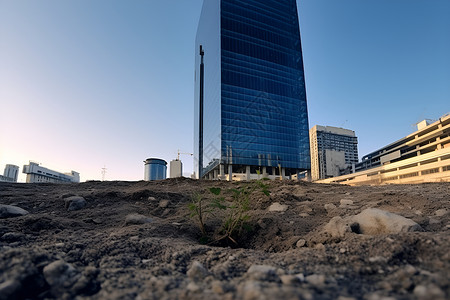 高楼大厦的建筑施工工地背景图片