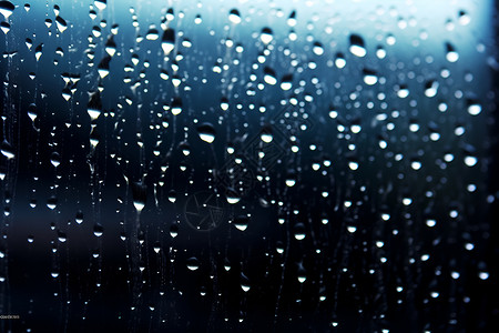有雨滴的窗雨中的窗景背景