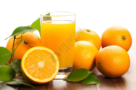 新鲜榨汁的柑橘汁高清图片
