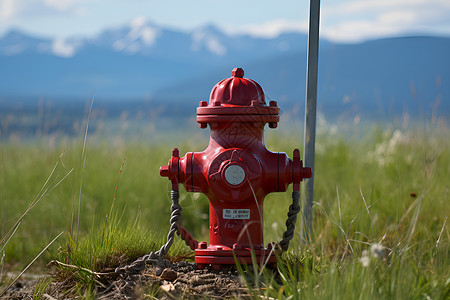 户外红色消防水泵背景图片