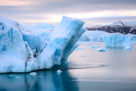 冬天的海洋冰块背景图片
