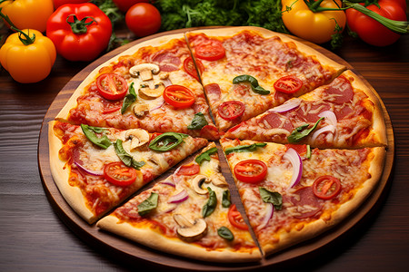 美味意式披萨背景图片