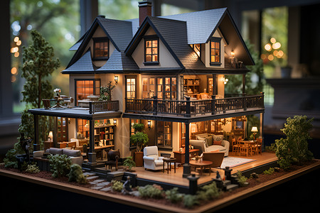 优雅的住宅模型背景图片