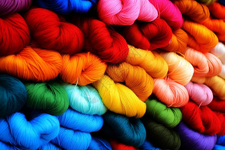 彩色的纺织线高清图片
