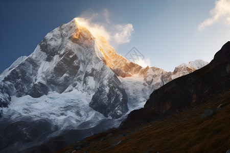 美丽的雪山山脉背景图片