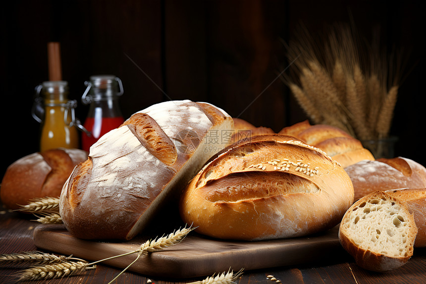 营养丰富的小麦面包图片
