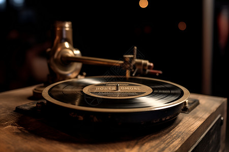 音乐怀旧素材古董收藏的唱片机背景