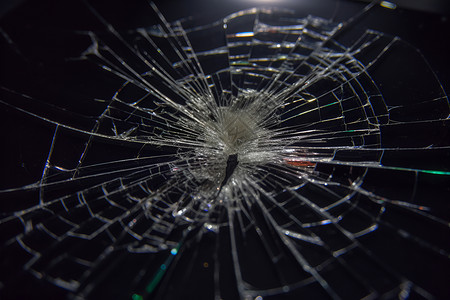 玻璃撞击破碎的玻璃背景背景