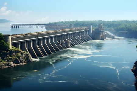 大型水坝背景图片