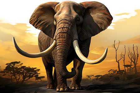 非洲野生象背景图片