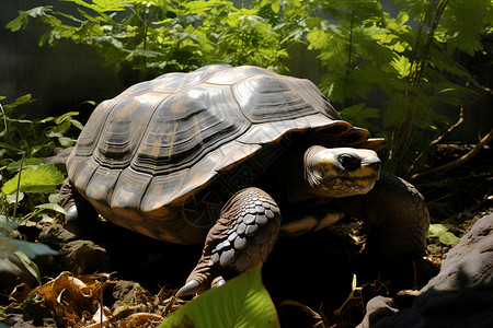 森林的乌龟背景图片