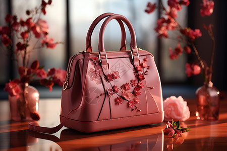粉色手提包背景图片