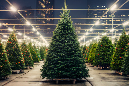 一排圣诞树背景图片