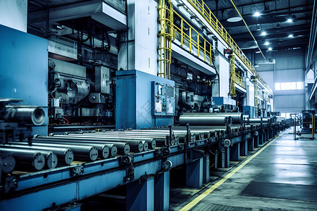 工业加工厂内的自动化机械背景图片