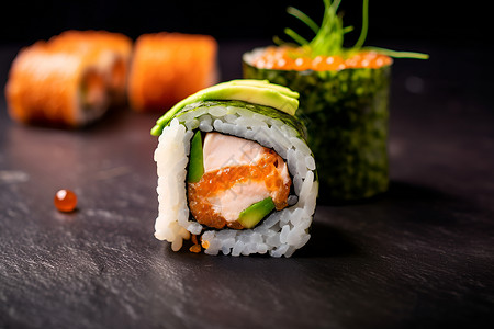 美味的寿司美食背景图片