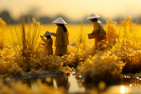 金色的稻田背景图片