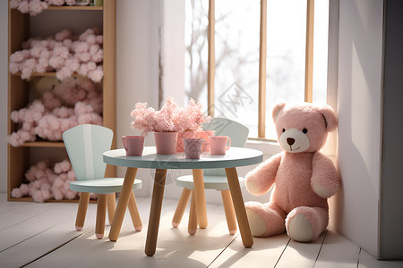 温馨的玩具熊家居背景图片