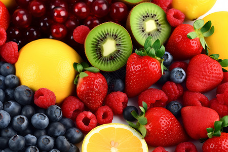 多样品种的水果拼盘背景图片