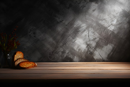 桌子上的面包高清图片