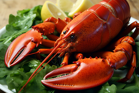 海鲜盛宴的小龙虾背景图片