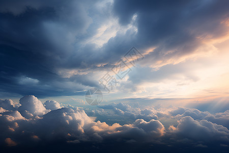 天空中的云霞背景图片