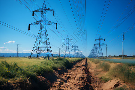 工业输送电力的电塔背景图片