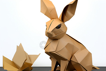 手工艺术的兔子背景图片