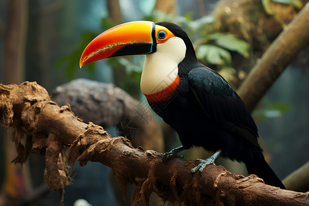 热带丛林的彩虹鸟高清图片