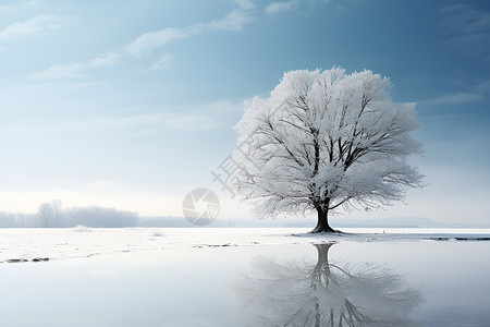 白雪皑皑乡野景观背景图片