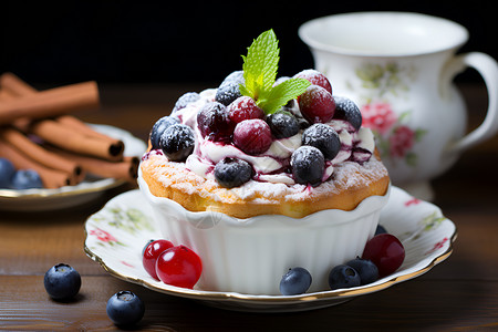 蓝莓杯子蛋糕背景