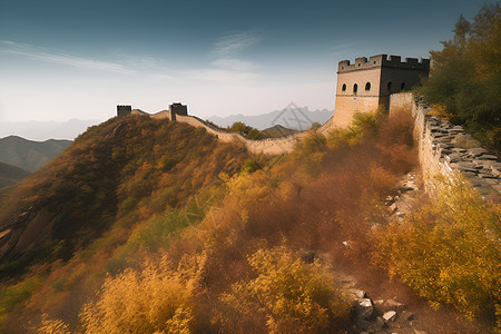 古建巍守青山背景图片