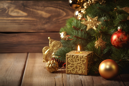 圣诞节下的蜡烛背景图片