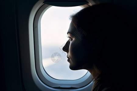 飞机上的美丽女性背景图片