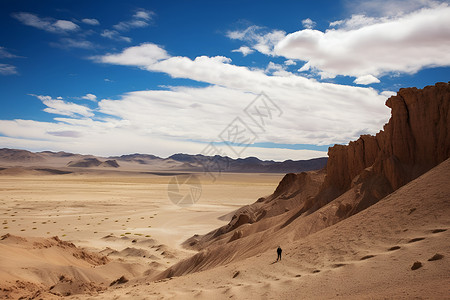 户外沙漠中的戈壁背景图片