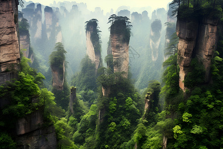 陡峭壮观的山峰背景图片