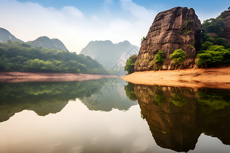 林翠山水背景图片