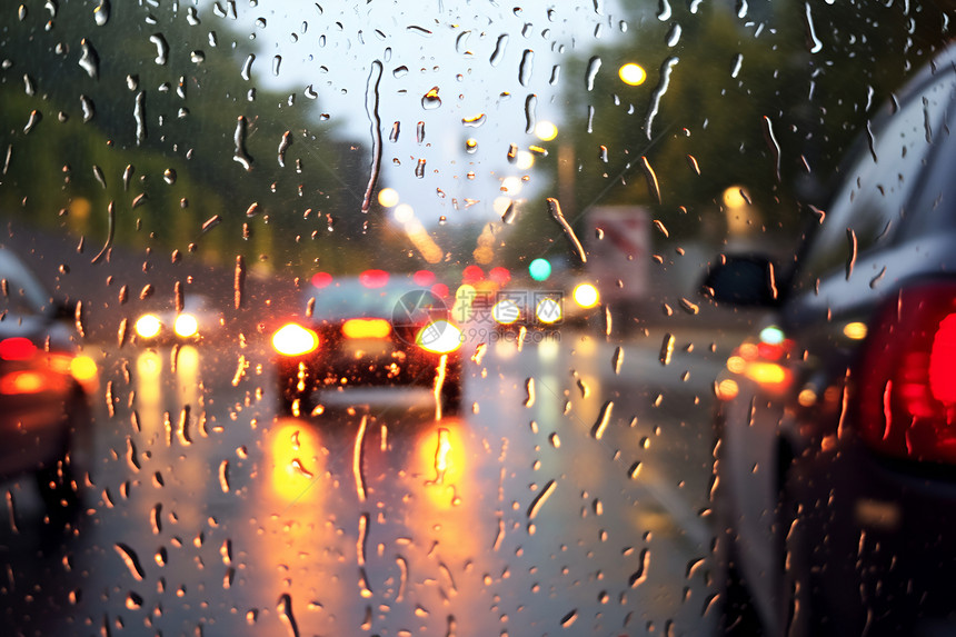 雨夜街景图片