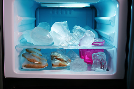 冰箱里有冰背景图片
