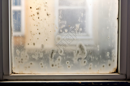 冬季潮湿的窗户背景图片