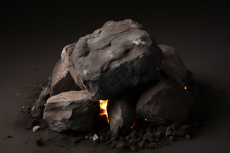 煤球炉燃烧的煤炭背景