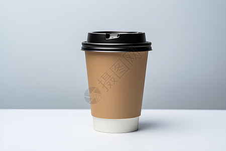 纸杯咖啡一杯黑色盖子的咖啡背景
