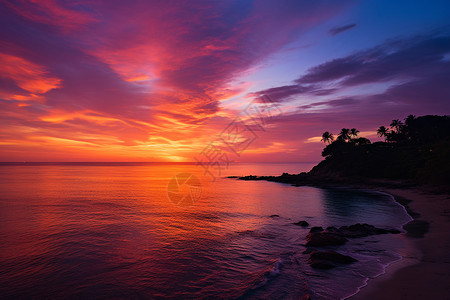 日出时的海滩背景图片
