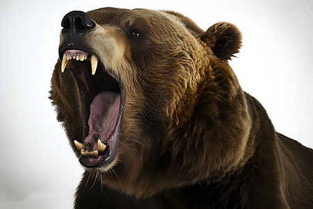 凶猛的棕熊咆哮灰熊高清图片