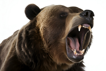 咆哮灰熊野性张开嘴巴的熊背景