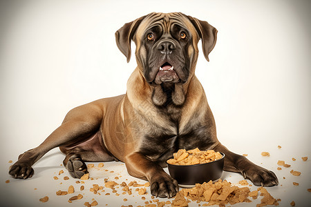 小狗吃饭卡斯罗犬高清图片