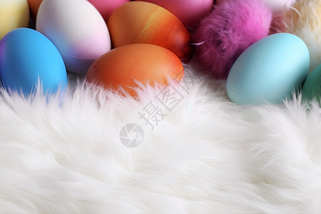 毛绒地毯地毯上的彩蛋背景