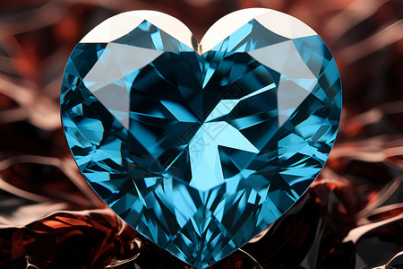 钻石心形素材蓝钻心形背景