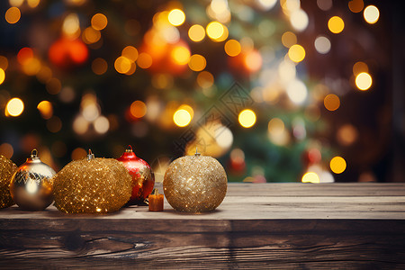金灿灿的圣诞球背景图片