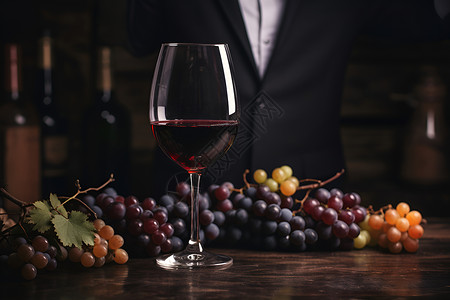 葡萄间的葡萄酒背景图片