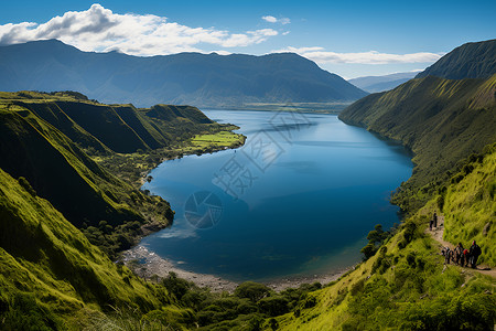 美丽的岛屿峡湾背景图片